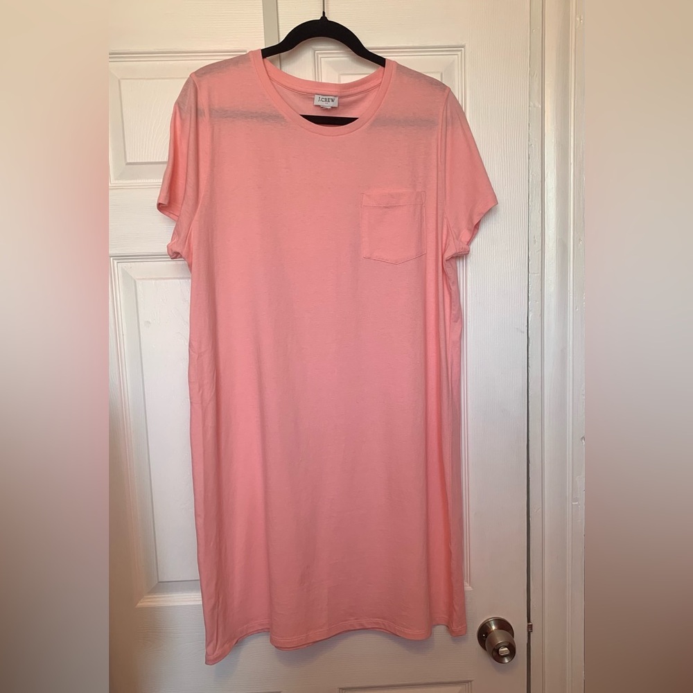 J. Crew Light Pink Pocket Tee Dress